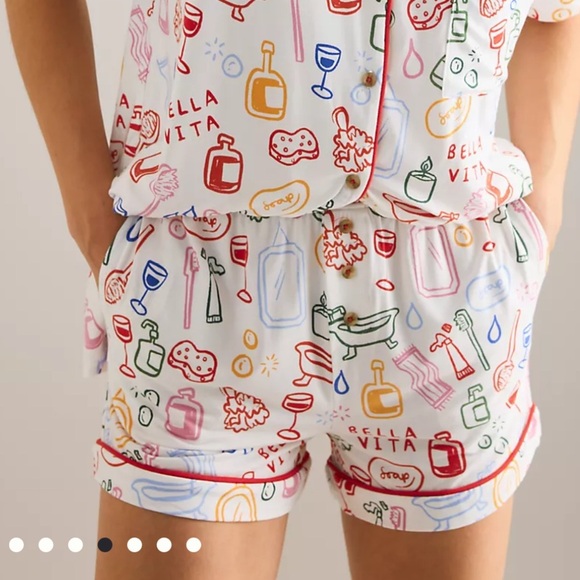 Anthropologie Jordan Nickson The Briar Piped Pajama Shorts - Picture 2 of 10